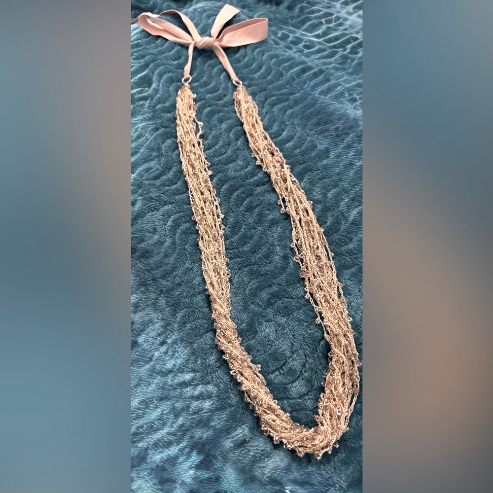 Woven Champagne Necklace 
*6 for $20